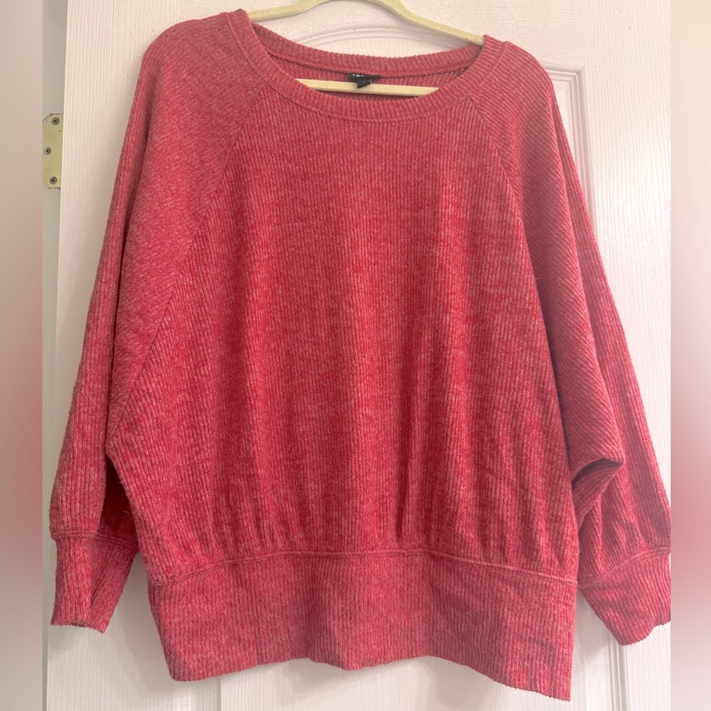 Torrid Valentine Red Super Soft Plush Rib Batwing Sweatshirt - size 1